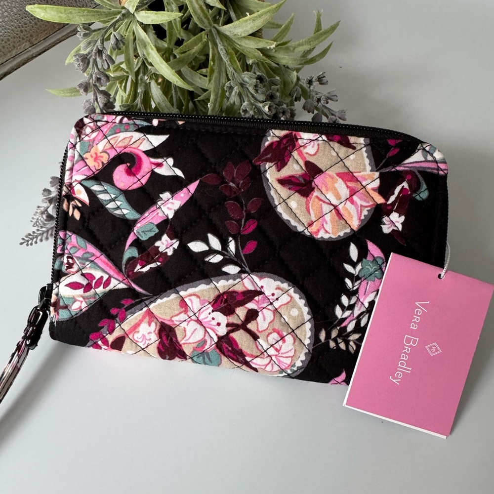 Vera Bradley Black and Pink Floral Wallet